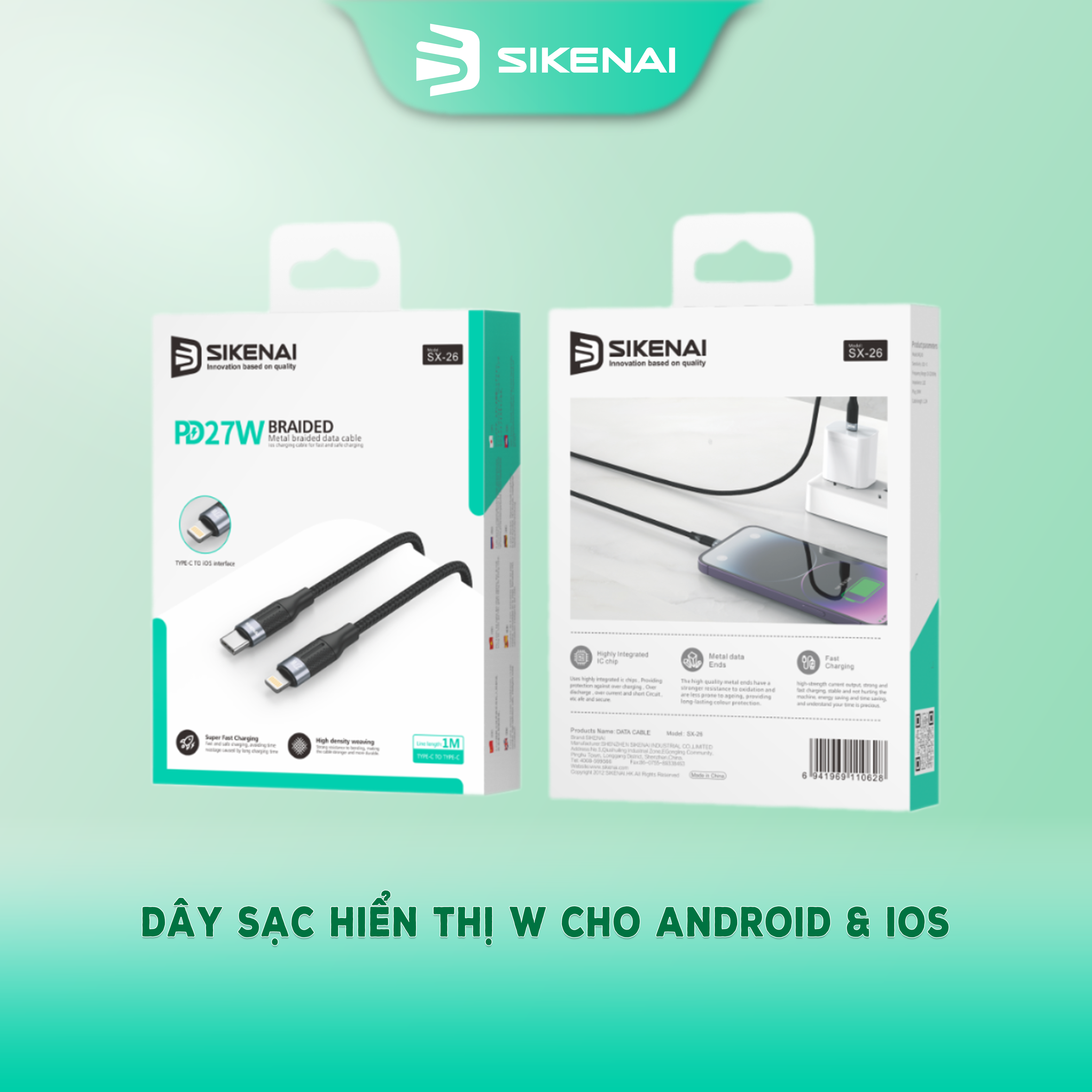 dây sạc hiển thị w sikenai